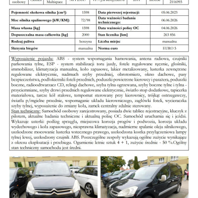 Syndyk sprzeda Citroen Berlingo 16V