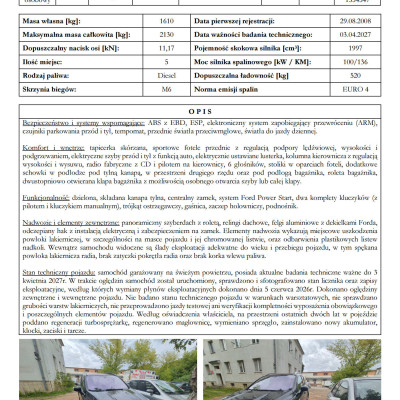 Syndyk sprzeda Ford Kuga TDCi rok 2008